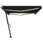 vidaXL Toldo retráctil manual con luz LED gris antracita 500x350 cm vidaXL Toldo retráctil manual con luz LED gris antracita 500x350 cm