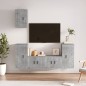 vidaXL Set de muebles de TV 5 pzas madera contrachapada gris hormigón