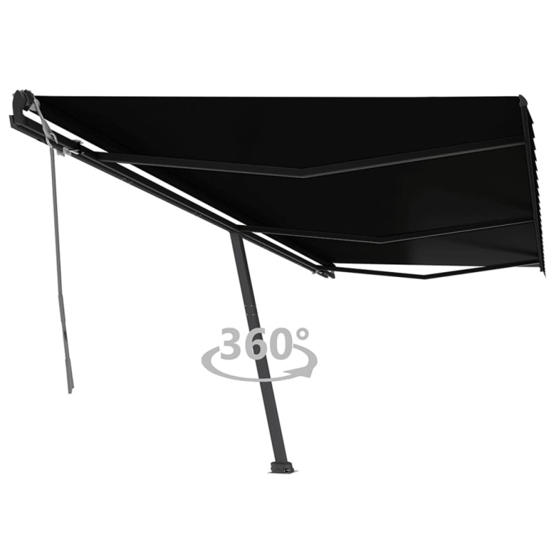vidaXL Toldo de pie retráctil manual gris antracita 600x350 cm vidaXL Toldo de pie retráctil manual gris antracita 600x350 cm