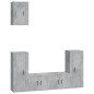 vidaXL Set de muebles de TV 5 pzas madera contrachapada gris hormigón