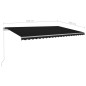 vidaXL Toldo retráctil automático con postes gris antracita 5x3 m vidaXL Toldo retráctil automático con postes gris antracita 5x3 m