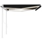 vidaXL Toldo automático con LED y sensor de viento antracita 4x3 m vidaXL Toldo automático con LED y sensor de viento antracita 4x3 m