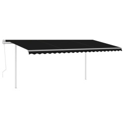 vidaXL Toldo automático con LED y sensor de viento antracita 5x3 m