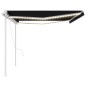 vidaXL Toldo automático con LED y sensor de viento antracita 5x3 m vidaXL Toldo automático con LED y sensor de viento antracita 5x3 m