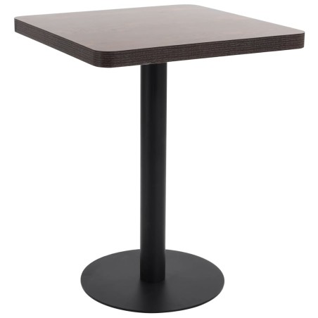 vidaXL Mesa de jardín bistró MDF marrón oscuro 60x60 cm 