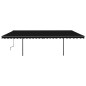vidaXL Toldo retráctil manual con postes gris antracita 6x3,5 m vidaXL Toldo retráctil manual con postes gris antracita 6x3,5 m