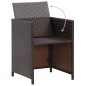 vidaXL Set de comedor de jardín 3 piezas con cojines marrón vidaXL Set de comedor de jardín 3 piezas con cojines marrón