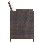 vidaXL Set de comedor de jardín 3 piezas con cojines marrón vidaXL Set de comedor de jardín 3 piezas con cojines marrón