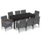 vidaXL Set de muebles jardín 9 pzas con cojines ratán sintético gris vidaXL Set de muebles jardín 9 pzas con cojines ratán sintético gris