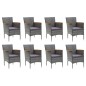 vidaXL Set de muebles jardín 9 pzas con cojines ratán sintético gris vidaXL Set de muebles jardín 9 pzas con cojines ratán sintético gris