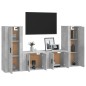 vidaXL Set de muebles de TV 4 pzas madera contrachapada gris hormigón