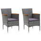 vidaXL Juego muebles jardín 3 pzas con cojines ratán sintético gris