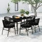 vidaXL Juego de comedor para jardín 7 piezas negro