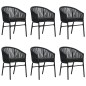 vidaXL Juego de comedor para jardín 7 piezas negro