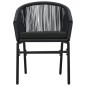 vidaXL Juego de comedor para jardín 7 piezas negro