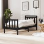 vidaXL Estructura de cama individual de madera maciza negro 90x190 cm vidaXL Estructura de cama individual de madera maciza negro 90x190 cm
