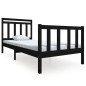 vidaXL Estructura de cama individual de madera maciza negro 90x190 cm vidaXL Estructura de cama individual de madera maciza negro 90x190 cm