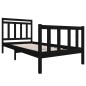 vidaXL Estructura de cama individual de madera maciza negro 90x190 cm vidaXL Estructura de cama individual de madera maciza negro 90x190 cm