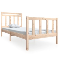 vidaXL Estructura de cama madera maciza 90x200 cm