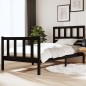 vidaXL Estructura de cama individual de madera maciza negro 90x190 cm