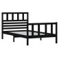 vidaXL Estructura de cama individual de madera maciza negro 90x190 cm