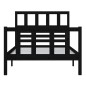 vidaXL Estructura de cama individual de madera maciza negro 90x190 cm
