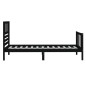 vidaXL Estructura de cama individual de madera maciza negro 90x190 cm
