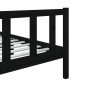 vidaXL Estructura de cama individual de madera maciza negro 90x190 cm