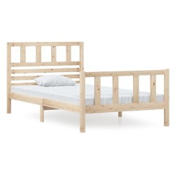 vidaXL Estructura de cama madera maciza 100x200 cm