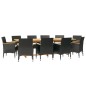 vidaXL Juego de comedor de jardín 11 piezas con cojines negro vidaXL Juego de comedor de jardín 11 piezas con cojines negro