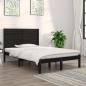 vidaXL Estructura de cama madera maciza negra 120x190 cm