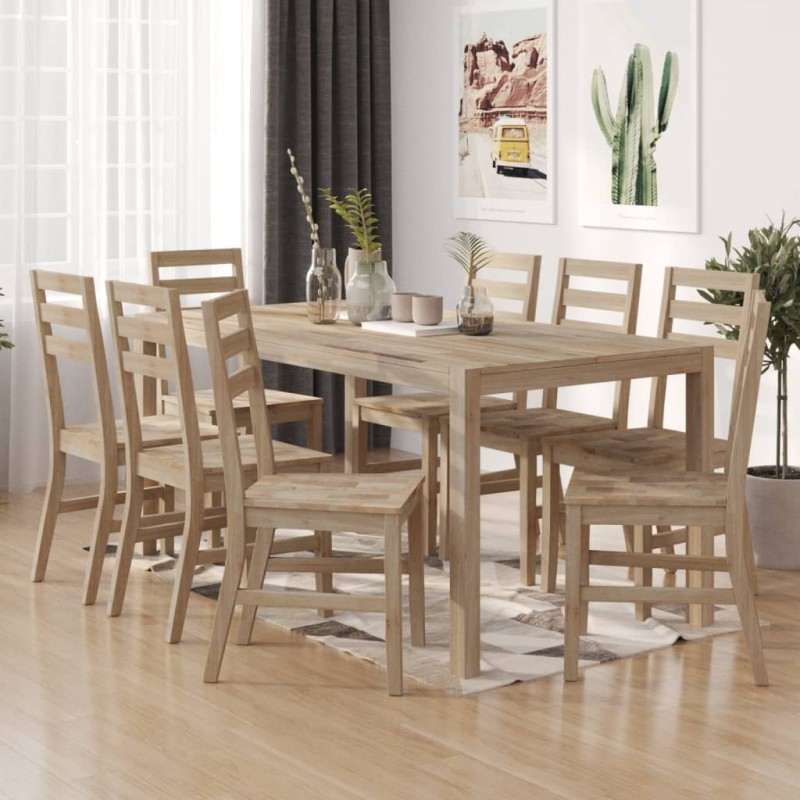 vidaXL Sillas de comedor 8 unidades madera maciza de acacia
