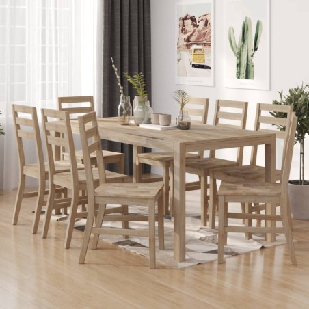 vidaXL Sillas de comedor 8 unidades madera maciza de acacia