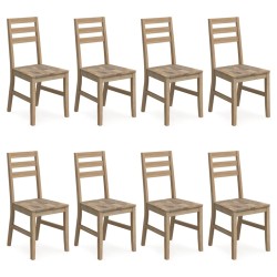 vidaXL Sillas de comedor 8 unidades madera maciza de acacia