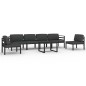 vidaXL Set muebles de jardín 7 pzas y cojines aluminio gris antracita vidaXL Set muebles de jardín 7 pzas y cojines aluminio gris antracita