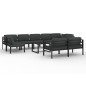 vidaXL Set muebles de jardín 10 pzas y cojines aluminio gris antracita vidaXL Set muebles de jardín 10 pzas y cojines aluminio gris antracita