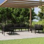 vidaXL Set muebles de jardín 7 pzas y cojines aluminio gris antracita vidaXL Set muebles de jardín 7 pzas y cojines aluminio gris antracita