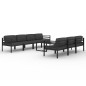 vidaXL Set muebles de jardín 8 pzas y cojines aluminio gris antracita vidaXL Set muebles de jardín 8 pzas y cojines aluminio gris antracita