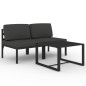 vidaXL Set muebles de jardín 3 pzas y cojines aluminio gris antracita vidaXL Set muebles de jardín 3 pzas y cojines aluminio gris antracita