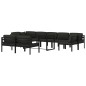 vidaXL Set muebles de jardín 10 pzas y cojines aluminio gris antracita vidaXL Set muebles de jardín 10 pzas y cojines aluminio gris antracita