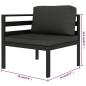 vidaXL Set muebles de jardín 10 pzas y cojines aluminio gris antracita vidaXL Set muebles de jardín 10 pzas y cojines aluminio gris antracita