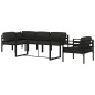 vidaXL Set muebles de jardín 6 pzas y cojines aluminio gris antracita vidaXL Set muebles de jardín 6 pzas y cojines aluminio gris antracita