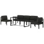 vidaXL Set muebles de jardín 6 pzas y cojines aluminio gris antracita vidaXL Set muebles de jardín 6 pzas y cojines aluminio gris antracita