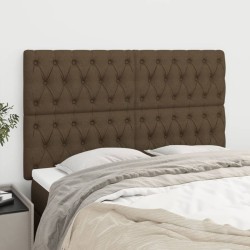 vidaXL Cabeceros 4 unidades tela marrón oscuro 72x7x78/88 cm