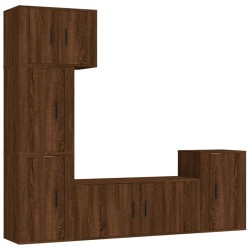 vidaXL Set de muebles para TV 5 pzas madera contrachapada roble marrón