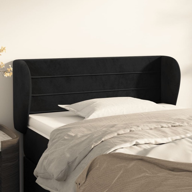 vidaXL Cabecero de terciopelo negro 103x23x78/88 cm vidaXL Cabecero de terciopelo negro 103x23x78/88 cm