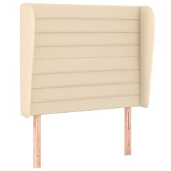 vidaXL Cabecero con orejas de tela color crema 103x23x118/128 cm