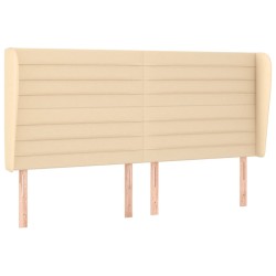 vidaXL Cabecero con orejas de tela color crema 203x23x118/128 cm