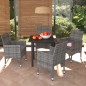 vidaXL Juego muebles jardín 5 pzas con cojines ratán sintético gris vidaXL Juego muebles jardín 5 pzas con cojines ratán sintético gris
