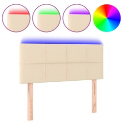 vidaXL Cabecero con LED de tela color crema 100x5x78/88 cm